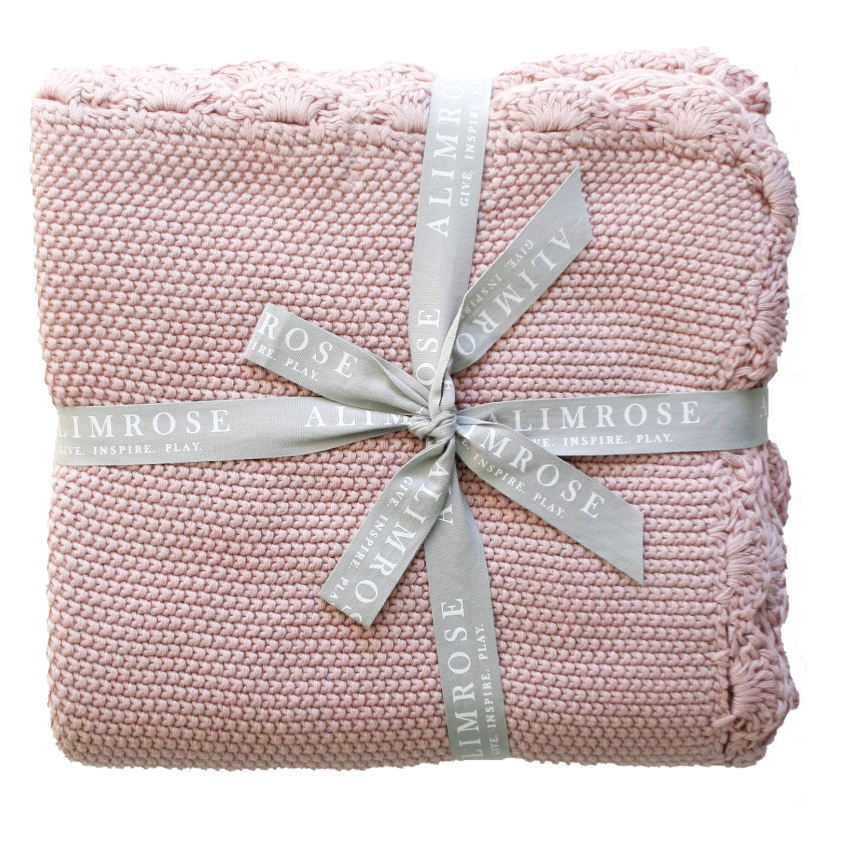 Alimrose Mini Moss Stitch Blanket Pink