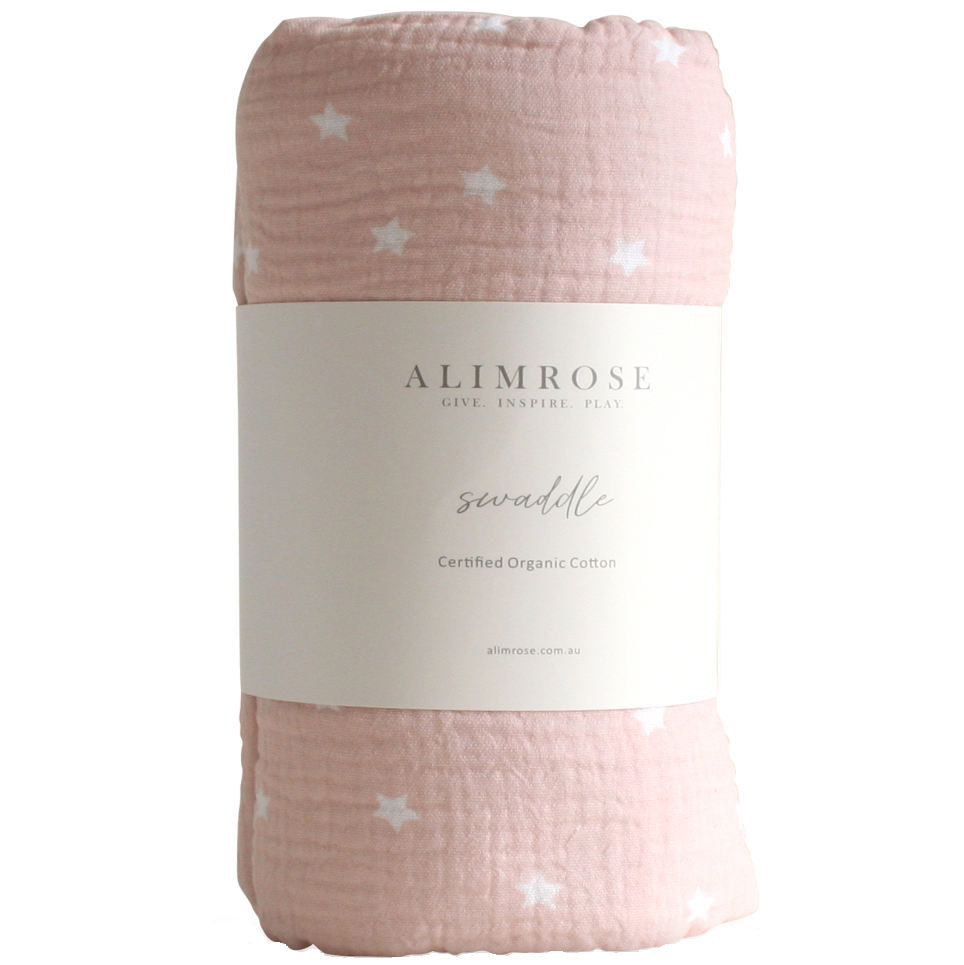 
            
                Load image into Gallery viewer, Alimrose Muslin Swaddle Starry Night Pink
            
        