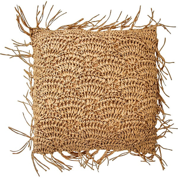 Woven Cushion with Natural Fringe 41cm