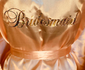 
            
                Load image into Gallery viewer, Bridesmaid Champange Satin Robe
            
        