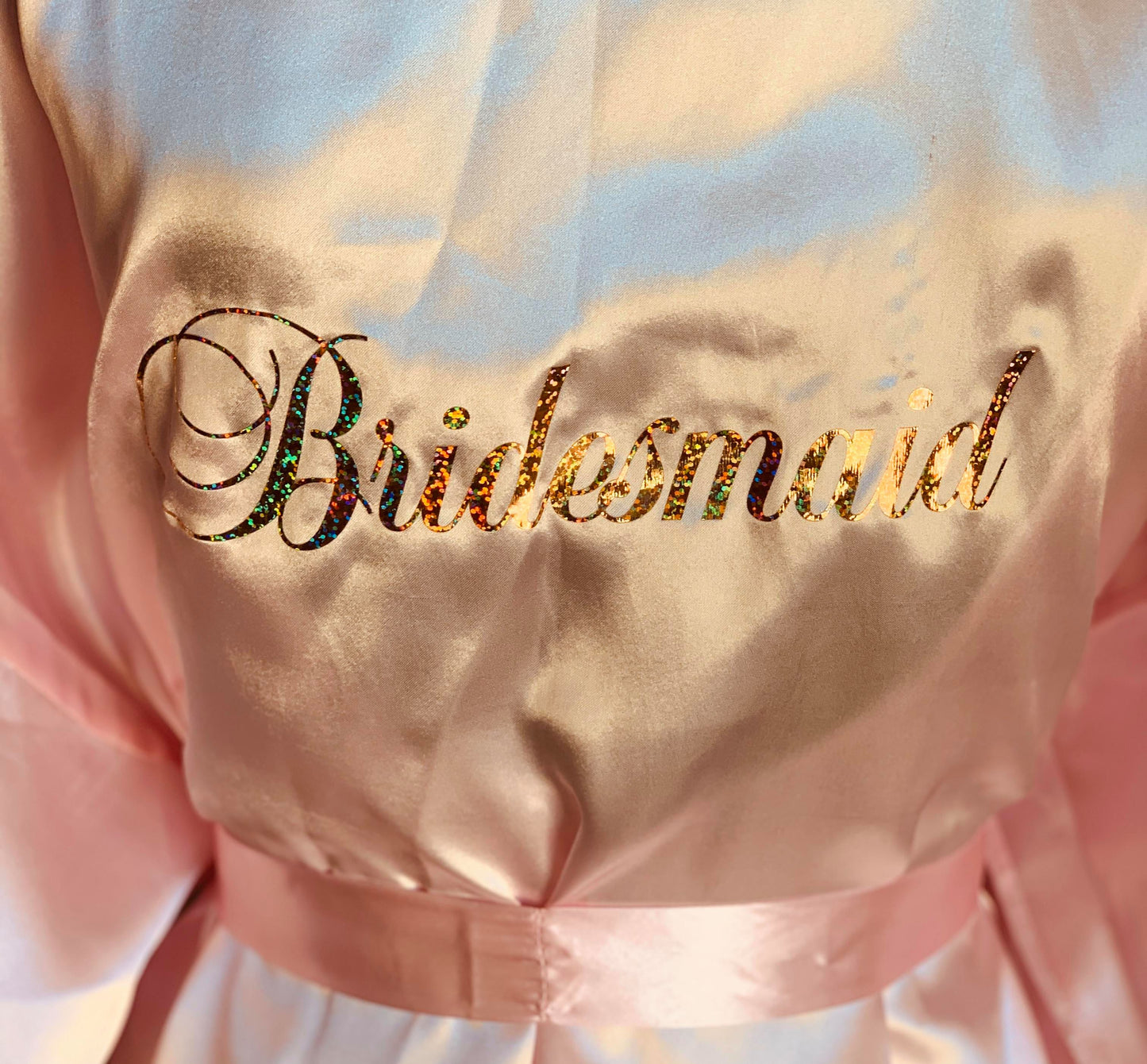 
                  
                    Bridesmaid Pink Satin Robe
                  
                