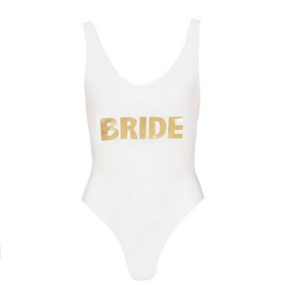 Bride White Gold Swimsuit