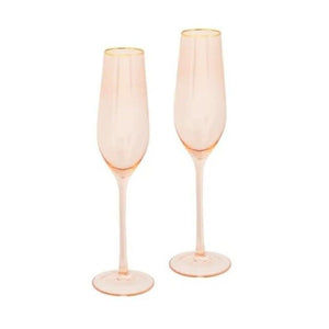 Cristina Re Champagne Flutes Rose Crystal