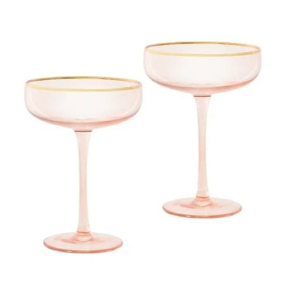 Cristina Re Coupe Glasses Rose Crystal