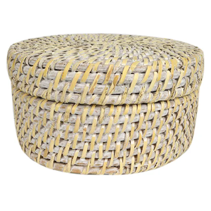 
            
                Load image into Gallery viewer, Rattan White Washed Trinket Box
            
        