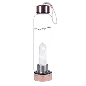 
            
                Load image into Gallery viewer, Clear Quartz, Rose Gold Water Bottle
            
        