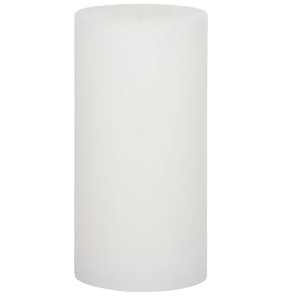 Unscented Ribbed Tall Pillar Candle in White